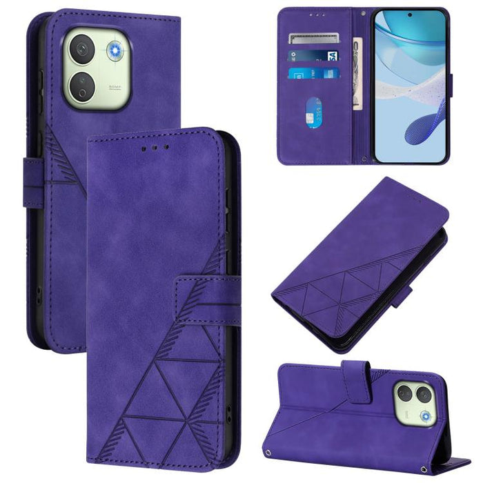 Funda para teléfono con tapa de cuero con relieve 3D y diseño cruzado, For Redmi A5 4G 171.7mm, For Redmi K90 Max 5G, For Redmi A7 Pro 4G/5G 171mm / Poco C85x 5G, For Redmi 15a 5G Global, For Redmi Turbo 5 5G Global/Poco X8 Pro 5G                      ...