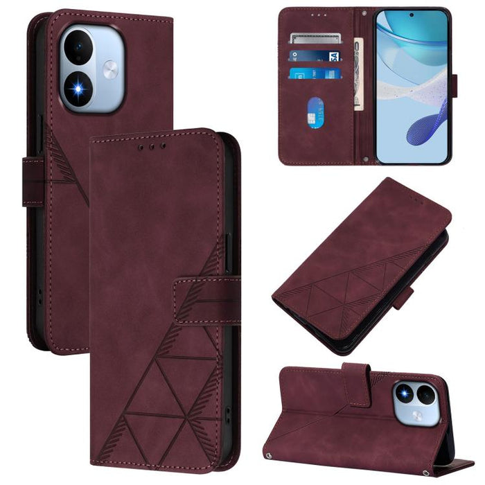 Funda para teléfono con tapa de cuero con relieve 3D y diseño cruzado, For Redmi A5 4G 171.7mm, For Redmi K90 Max 5G, For Redmi A7 Pro 4G/5G 171mm / Poco C85x 5G, For Redmi 15a 5G Global, For Redmi Turbo 5 5G Global/Poco X8 Pro 5G                      ...
