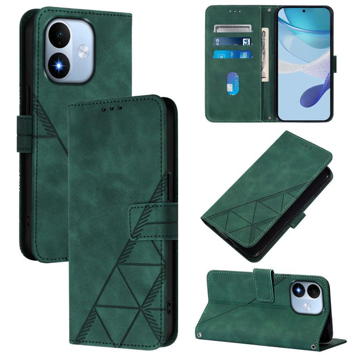 Funda para teléfono con tapa de cuero con relieve 3D y diseño cruzado, For Redmi A5 4G 171.7mm, For Redmi K90 Max 5G, For Redmi A7 Pro 4G/5G 171mm / Poco C85x 5G, For Redmi 15a 5G Global, For Redmi Turbo 5 5G Global/Poco X8 Pro 5G                      ...