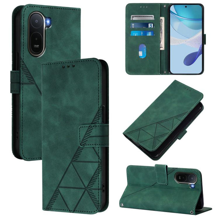 Funda para teléfono con tapa de cuero con relieve 3D y diseño cruzado, For Redmi A5 4G 171.7mm, For Redmi K90 Max 5G, For Redmi A7 Pro 4G/5G 171mm / Poco C85x 5G, For Redmi 15a 5G Global, For Redmi Turbo 5 5G Global/Poco X8 Pro 5G                      ...