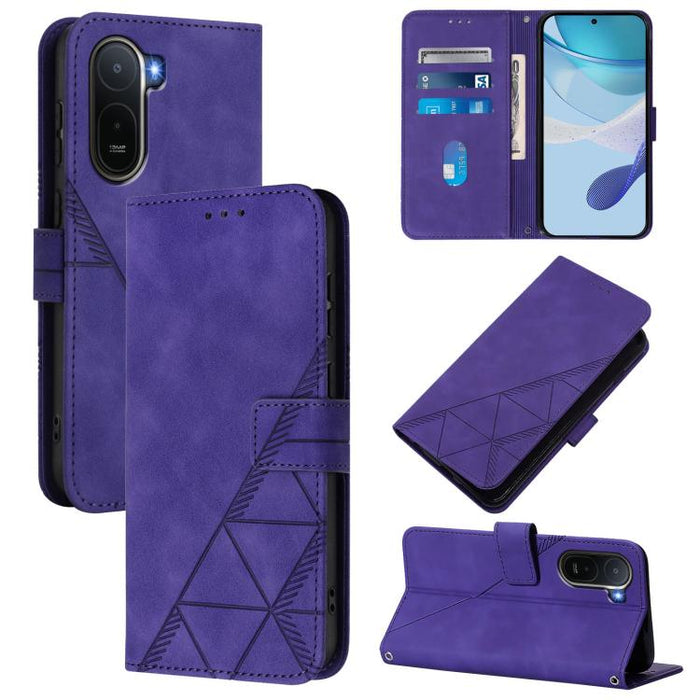 Funda para teléfono con tapa de cuero con relieve 3D y diseño cruzado, For Redmi A5 4G 171.7mm, For Redmi K90 Max 5G, For Redmi A7 Pro 4G/5G 171mm / Poco C85x 5G, For Redmi 15a 5G Global, For Redmi Turbo 5 5G Global/Poco X8 Pro 5G                      ...