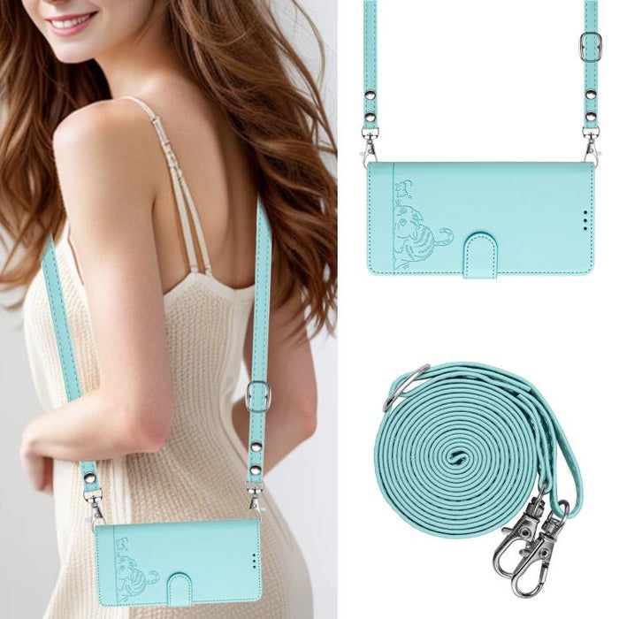 Funda para teléfono de cuero RFID con estampado en relieve de gato y rata y cordón, For Redmi A7 Pro 171mm / Poco C85x 5G, For Redmi 15a 5G Global, For Redmi Turbo 5 Max / Poco X8 Pro Max, For Redmi Turbo 5 5G / Poco X8 Pro 5G                          ...