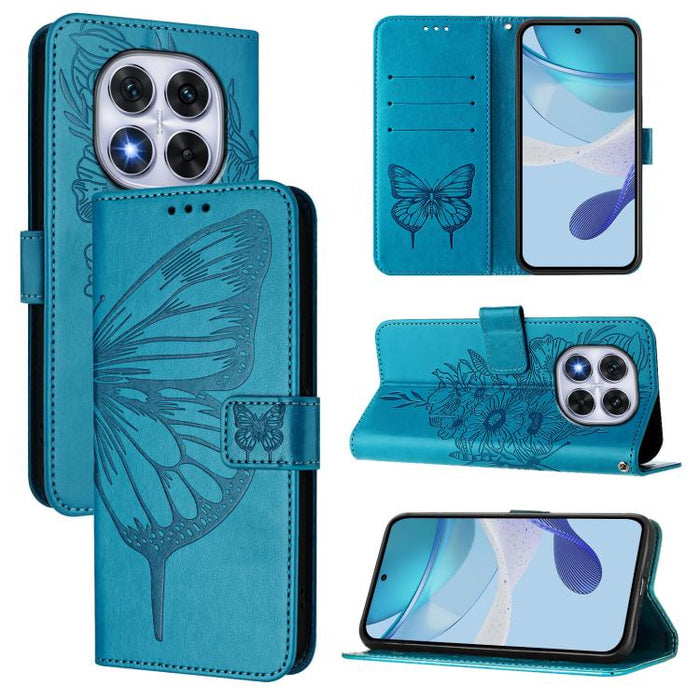 Funda de cuero para teléfono con diseño de mariposa en relieve, For Redmi Turbo 4, For Redmi Note 14 5G Global, For Redmi Note 14 Pro 4G, For Redmi Note 14 4G 163.25mm, For Redmi K70 Ultra 5G Global, For Redmi 13 4G