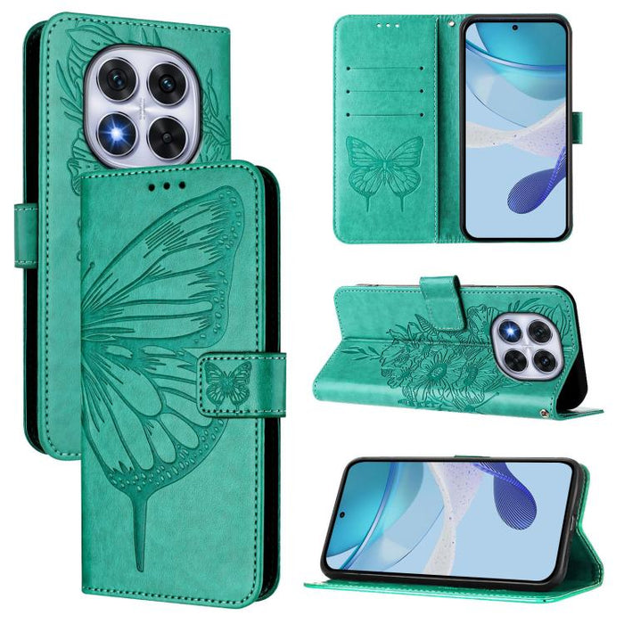 Funda de cuero para teléfono con diseño de mariposa en relieve, For Redmi Turbo 4, For Redmi Note 14 5G Global, For Redmi Note 14 Pro 4G, For Redmi Note 14 4G 163.25mm, For Redmi K70 Ultra 5G Global, For Redmi 13 4G