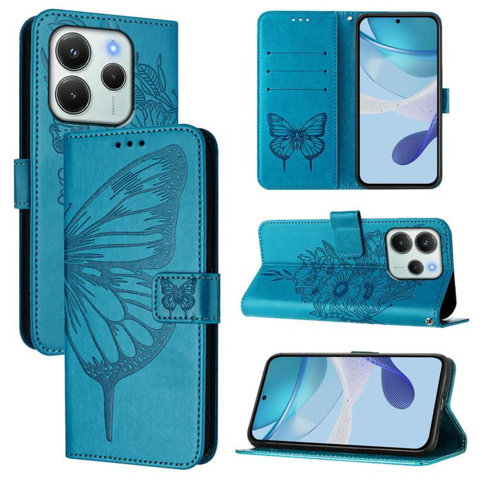 Funda de cuero para teléfono con diseño de mariposa en relieve, For Redmi Turbo 4, For Redmi Note 14 5G Global, For Redmi Note 14 Pro 4G, For Redmi Note 14 4G 163.25mm, For Redmi K70 Ultra 5G Global, For Redmi 13 4G