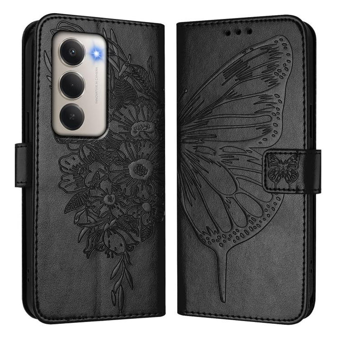 Funda de cuero para teléfono con diseño de mariposa en relieve, For Redmi Turbo 4, For Redmi Note 14 5G Global, For Redmi Note 14 Pro 4G, For Redmi Note 14 4G 163.25mm, For Redmi K70 Ultra 5G Global, For Redmi 13 4G