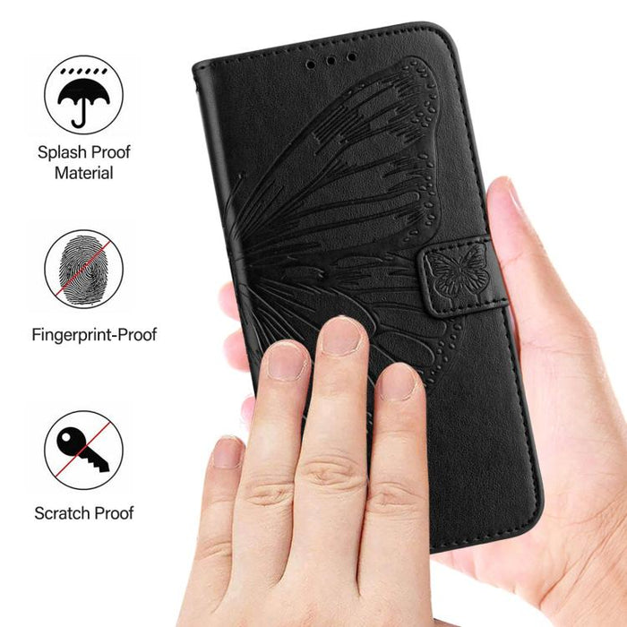 Funda de cuero para teléfono con diseño de mariposa en relieve, For Redmi Turbo 4, For Redmi Note 14 5G Global, For Redmi Note 14 Pro 4G, For Redmi Note 14 4G 163.25mm, For Redmi K70 Ultra 5G Global, For Redmi 13 4G