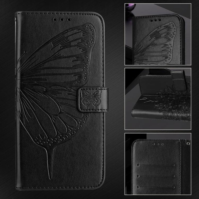 Funda de cuero para teléfono con diseño de mariposa en relieve, For Redmi Turbo 4, For Redmi Note 14 5G Global, For Redmi Note 14 Pro 4G, For Redmi Note 14 4G 163.25mm, For Redmi K70 Ultra 5G Global, For Redmi 13 4G