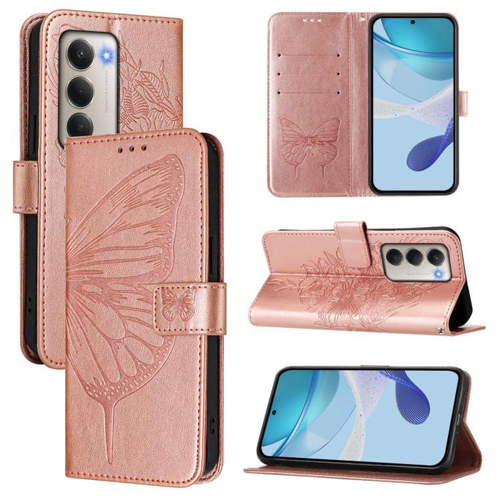Funda de cuero para teléfono con diseño de mariposa en relieve, For Redmi Turbo 4, For Redmi Note 14 5G Global, For Redmi Note 14 Pro 4G, For Redmi Note 14 4G 163.25mm, For Redmi K70 Ultra 5G Global, For Redmi 13 4G