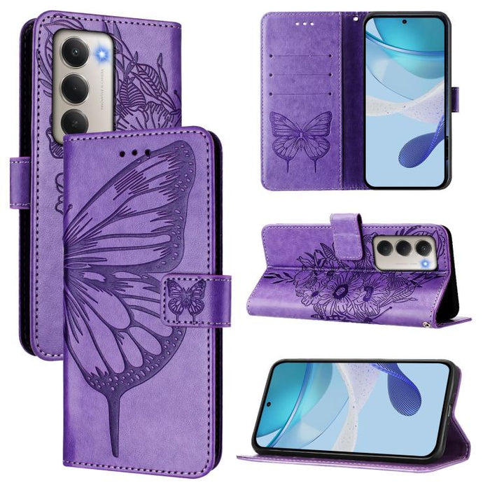 Funda de cuero para teléfono con diseño de mariposa en relieve, For Redmi Turbo 4, For Redmi Note 14 5G Global, For Redmi Note 14 Pro 4G, For Redmi Note 14 4G 163.25mm, For Redmi K70 Ultra 5G Global, For Redmi 13 4G