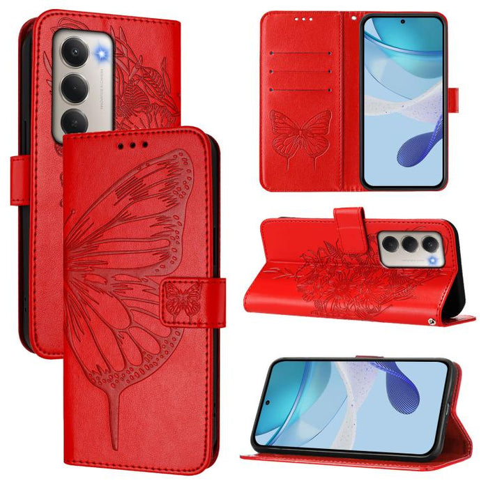 Funda de cuero para teléfono con diseño de mariposa en relieve, For Redmi Turbo 4, For Redmi Note 14 5G Global, For Redmi Note 14 Pro 4G, For Redmi Note 14 4G 163.25mm, For Redmi K70 Ultra 5G Global, For Redmi 13 4G