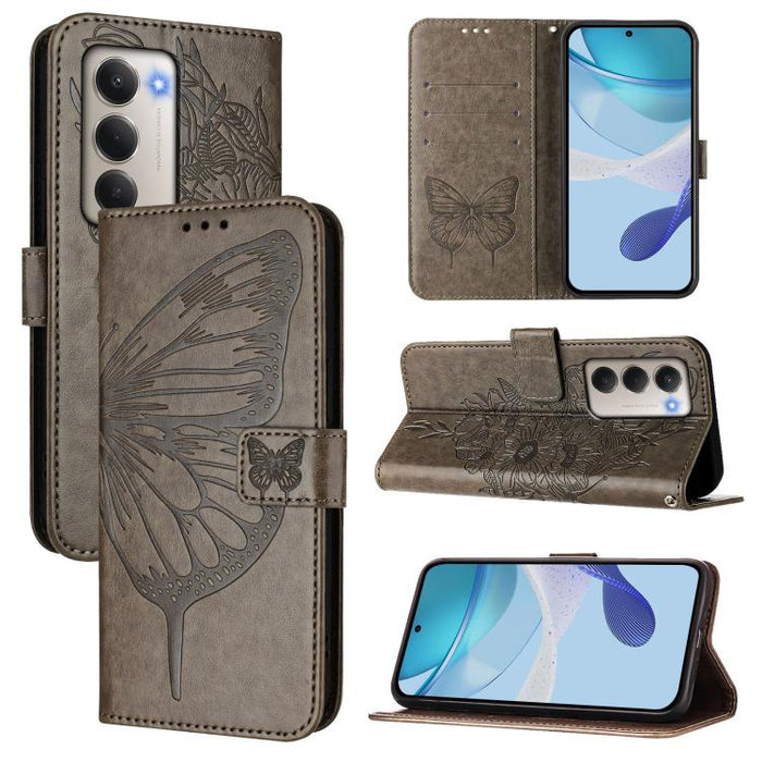 Funda de cuero para teléfono con diseño de mariposa en relieve, For Redmi Turbo 4, For Redmi Note 14 5G Global, For Redmi Note 14 Pro 4G, For Redmi Note 14 4G 163.25mm, For Redmi K70 Ultra 5G Global, For Redmi 13 4G