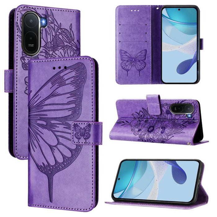 Funda de cuero para teléfono con diseño de mariposa en relieve, For Redmi K90 Max 5G, For Redmi A7 Pro 5G 171mm / Poco C81, For Redmi 15a 5G Global, For Redmi A5 4G 171.7mm / Poco C71 4G, For Redmi Turbo 5 5G Global / Poco X8 Pro                       ...