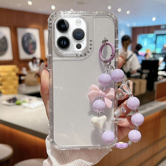 Funda para teléfono con cobertura total de TPU + PC + lentejuelas brillantes con pulsera, For iPhone 17 Pro Max, For iPhone 17 Pro, For iPhone 16 Pro Max, For iPhone 16 Pro, For iPhone 16 Plus, For iPhone 16, For iPhone 15 Pro Max, For iPhone 15 Pro   ...