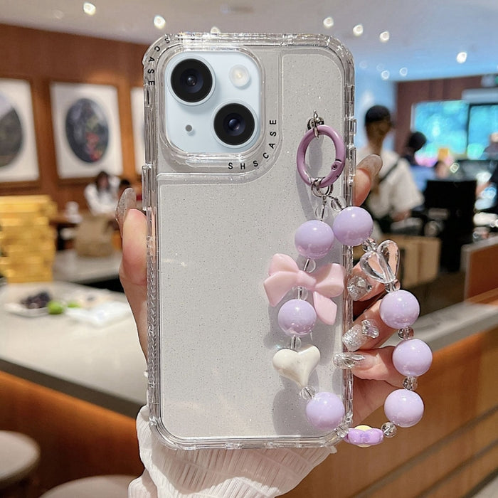 Funda para teléfono con cobertura total de TPU + PC + lentejuelas brillantes con pulsera, For iPhone 17 Pro Max, For iPhone 17 Pro, For iPhone 16 Pro Max, For iPhone 16 Pro, For iPhone 16 Plus, For iPhone 16, For iPhone 15 Pro Max, For iPhone 15 Pro   ...