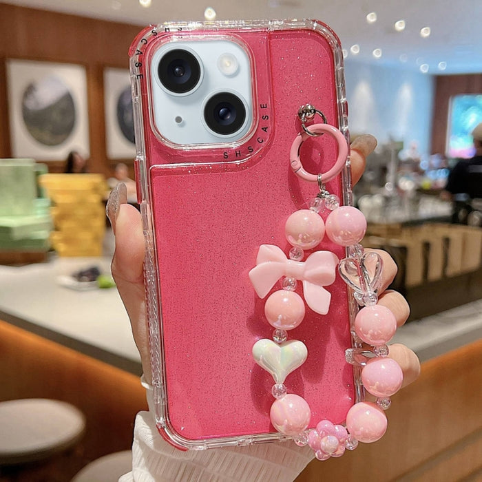 Funda para teléfono con cobertura total de TPU + PC + lentejuelas brillantes con pulsera, For iPhone 17 Pro Max, For iPhone 17 Pro, For iPhone 16 Pro Max, For iPhone 16 Pro, For iPhone 16 Plus, For iPhone 16, For iPhone 15 Pro Max, For iPhone 15 Pro   ...
