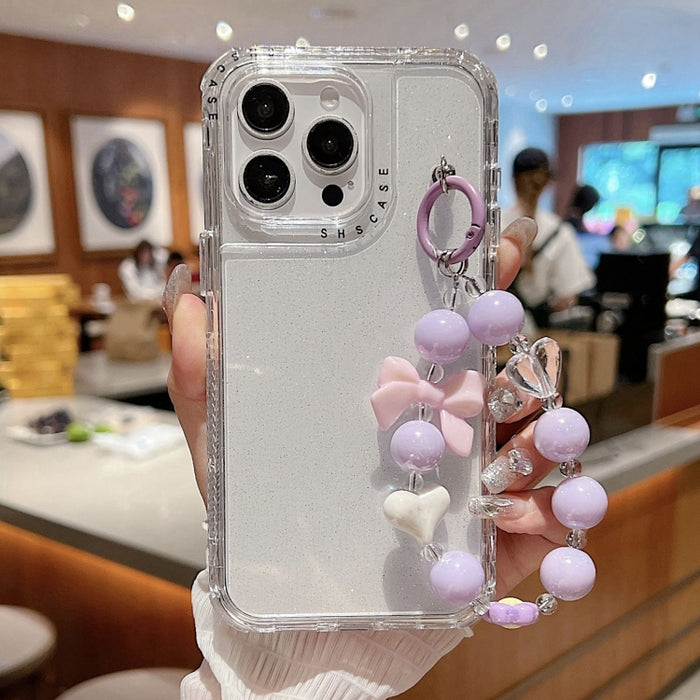 Funda para teléfono con cobertura total de TPU + PC + lentejuelas brillantes con pulsera, For iPhone 17 Pro Max, For iPhone 17 Pro, For iPhone 16 Pro Max, For iPhone 16 Pro, For iPhone 16 Plus, For iPhone 16, For iPhone 15 Pro Max, For iPhone 15 Pro   ...