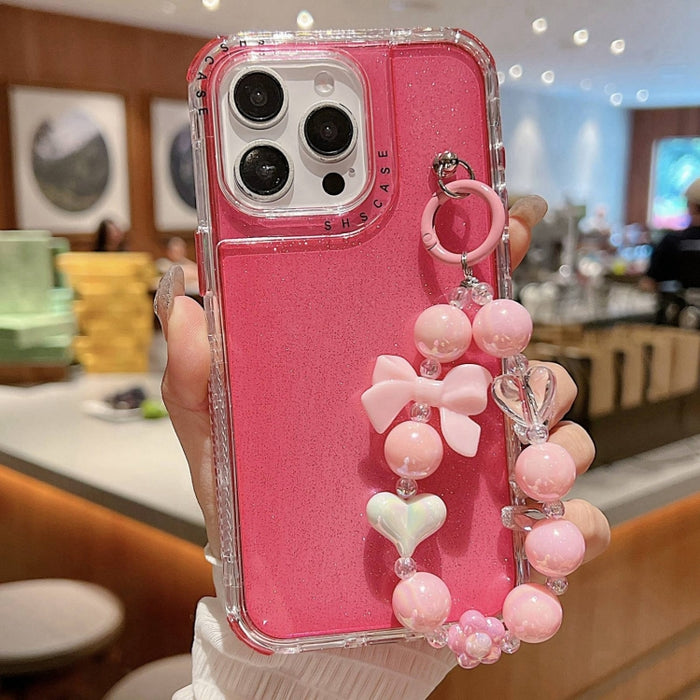 Funda para teléfono con cobertura total de TPU + PC + lentejuelas brillantes con pulsera, For iPhone 17 Pro Max, For iPhone 17 Pro, For iPhone 16 Pro Max, For iPhone 16 Pro, For iPhone 16 Plus, For iPhone 16, For iPhone 15 Pro Max, For iPhone 15 Pro   ...