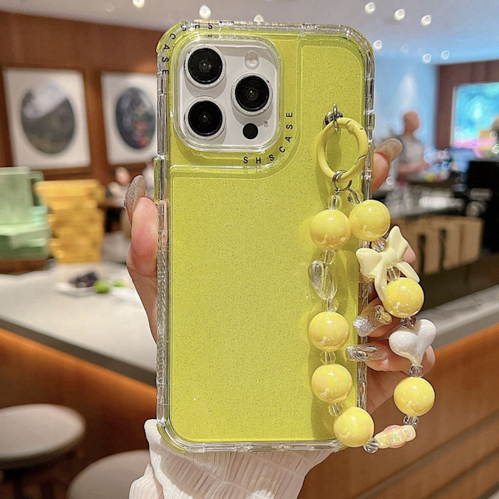 Funda para teléfono con cobertura total de TPU + PC + lentejuelas brillantes con pulsera, For iPhone 17 Pro Max, For iPhone 17 Pro, For iPhone 16 Pro Max, For iPhone 16 Pro, For iPhone 16 Plus, For iPhone 16, For iPhone 15 Pro Max, For iPhone 15 Pro   ...