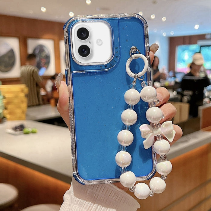 Funda para teléfono con cobertura total de TPU + PC + lentejuelas brillantes con pulsera, For iPhone 17 Pro Max, For iPhone 17 Pro, For iPhone 16 Pro Max, For iPhone 16 Pro, For iPhone 16 Plus, For iPhone 16, For iPhone 15 Pro Max, For iPhone 15 Pro   ...