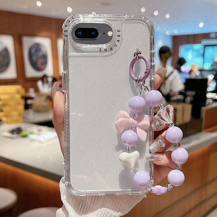 Funda para teléfono con cobertura total de TPU + PC + lentejuelas brillantes con pulsera, For iPhone XR, For iPhone XS Max, For iPhone 6 Plus / 7 Plus / 8 Plus