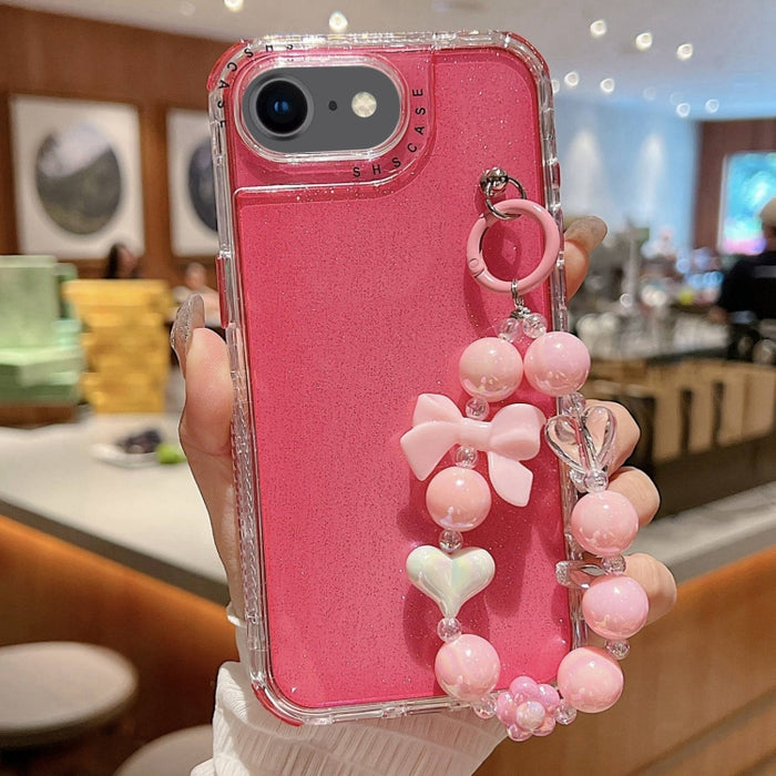Funda para teléfono con cobertura total de TPU + PC + lentejuelas brillantes con pulsera, For iPhone 17 Pro Max, For iPhone 17 Pro, For iPhone 16 Pro Max, For iPhone 16 Pro, For iPhone 16 Plus, For iPhone 16, For iPhone 15 Pro Max, For iPhone 15 Pro   ...