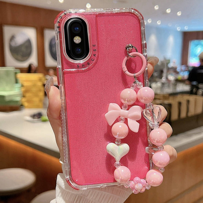 Funda para teléfono con cobertura total de TPU + PC + lentejuelas brillantes con pulsera, For iPhone 17 Pro Max, For iPhone 17 Pro, For iPhone 16 Pro Max, For iPhone 16 Pro, For iPhone 16 Plus, For iPhone 16, For iPhone 15 Pro Max, For iPhone 15 Pro   ...