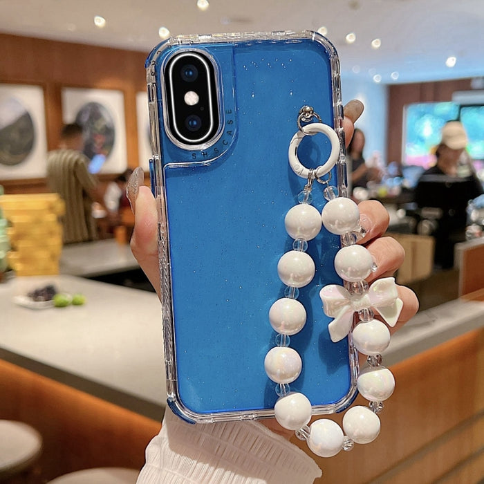 Funda para teléfono con cobertura total de TPU + PC + lentejuelas brillantes con pulsera, For iPhone XR, For iPhone XS Max, For iPhone 6 Plus / 7 Plus / 8 Plus