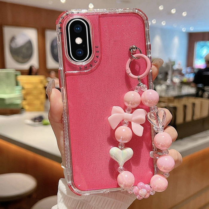 Funda para teléfono con cobertura total de TPU + PC + lentejuelas brillantes con pulsera, For iPhone XR, For iPhone XS Max, For iPhone 6 Plus / 7 Plus / 8 Plus