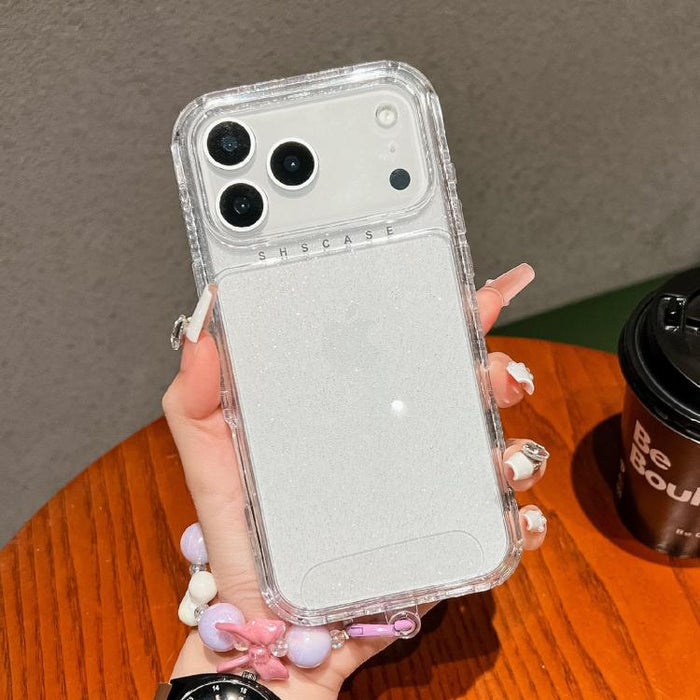 Funda para teléfono con cobertura total de TPU + PC + lentejuelas brillantes con pulsera, For iPhone 17 Pro Max, For iPhone 17 Pro, For iPhone 16 Pro Max, For iPhone 16 Pro, For iPhone 16 Plus, For iPhone 16, For iPhone 15 Pro Max, For iPhone 15 Pro   ...