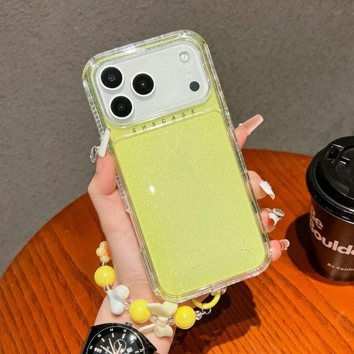 Funda para teléfono con cobertura total de TPU + PC + lentejuelas brillantes con pulsera, For iPhone 17 Pro Max, For iPhone 17 Pro, For iPhone 16 Pro Max, For iPhone 16 Pro, For iPhone 16 Plus, For iPhone 16, For iPhone 15 Pro Max, For iPhone 15 Pro   ...