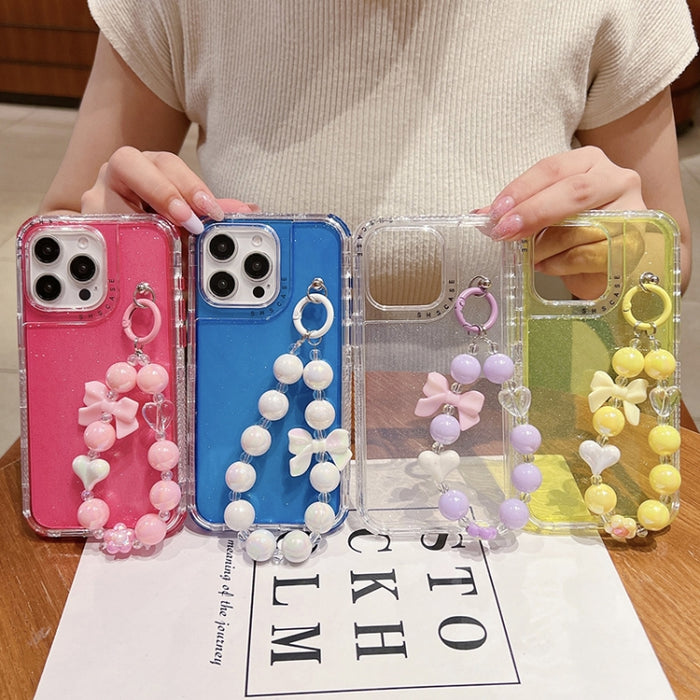Funda para teléfono con cobertura total de TPU + PC + lentejuelas brillantes con pulsera, For iPhone 17 Pro Max, For iPhone 17 Pro, For iPhone 16 Pro Max, For iPhone 16 Pro, For iPhone 16 Plus, For iPhone 16, For iPhone 15 Pro Max, For iPhone 15 Pro   ...