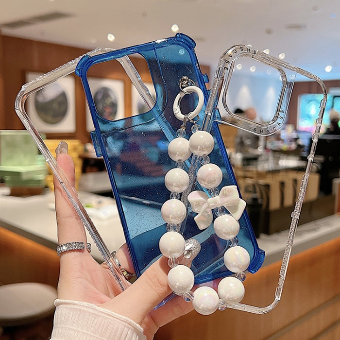 Funda para teléfono con cobertura total de TPU + PC + lentejuelas brillantes con pulsera, For iPhone 17 Pro Max, For iPhone 17 Pro, For iPhone 16 Pro Max, For iPhone 16 Pro, For iPhone 16 Plus, For iPhone 16, For iPhone 15 Pro Max, For iPhone 15 Pro   ...