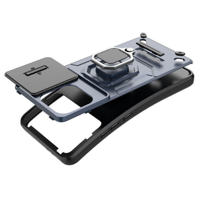 Funda para teléfono a prueba de golpes con soporte y carcasa deslizante de TPU + PC Camshield, For Redmi K70 Ultra Global