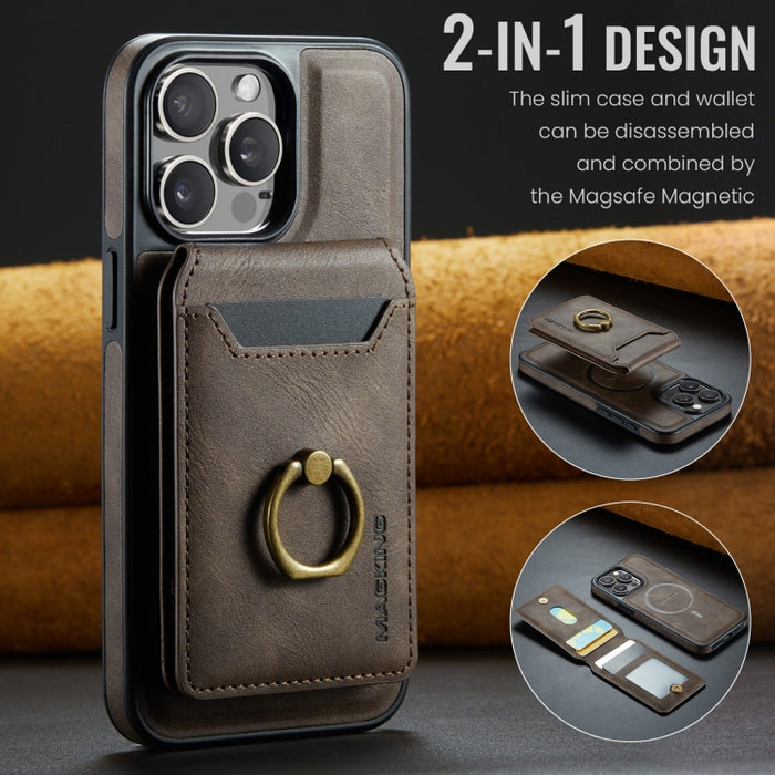 Funda para teléfono con tapa trasera RFID y billetera desmontable MagSafe DG.MING K1, For iPhone 13, For iPhone 12, For iPhone 12 Pro Max, For iPhone 12 Pro