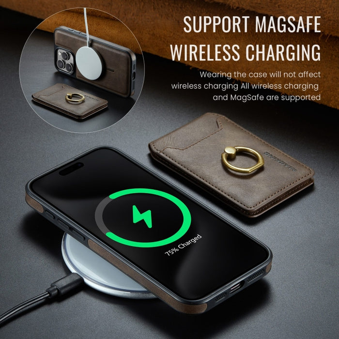 Funda para teléfono con tapa trasera RFID y billetera desmontable MagSafe DG.MING K1, For iPhone 13, For iPhone 12, For iPhone 12 Pro Max, For iPhone 12 Pro