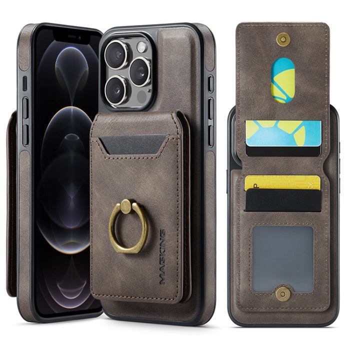 Funda para teléfono con tapa trasera RFID y billetera desmontable MagSafe DG.MING K1, For iPhone 13, For iPhone 12, For iPhone 12 Pro Max, For iPhone 12 Pro