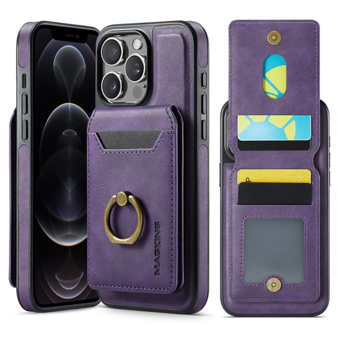 Funda para teléfono con tapa trasera RFID y billetera desmontable MagSafe DG.MING K1, For iPhone 13, For iPhone 12, For iPhone 12 Pro Max, For iPhone 12 Pro