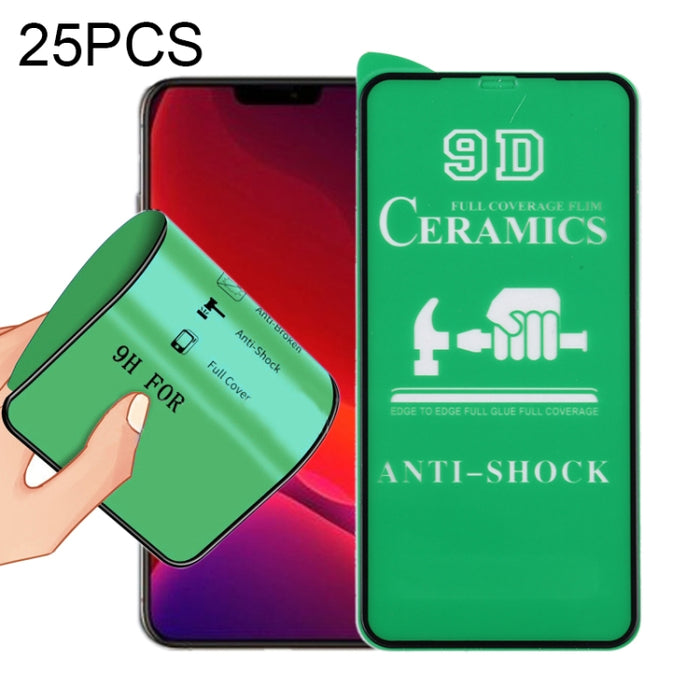 Película de cerámica con pegamento completo de pantalla completa 25 PCS 9D, For iPhone 12 mini (25 PCS), For iPhone 12 / 12 Pro (25 PCS), For iPhone 12 Pro Max (25 PCS)