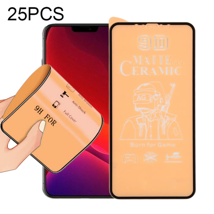 Película de cerámica esmerilada con pegamento completo de pantalla completa 25 PCS 9D
