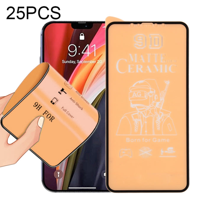 Película de cerámica esmerilada con pegamento completo de pantalla completa 25 PCS 9D