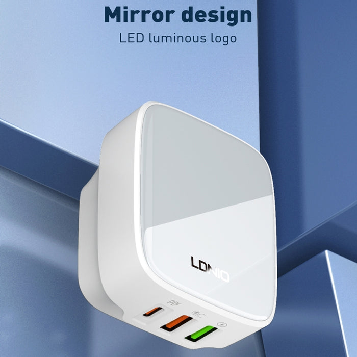 Cargador LDNIO Q334 de 32 W tipo C + puerto USB doble con cable de datos micro USB, EU Plug, UK Plug, US Plug