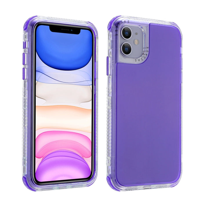 3 en 1 Dreamland PC + TPU Estuche protector de borde transparente de color sólido
