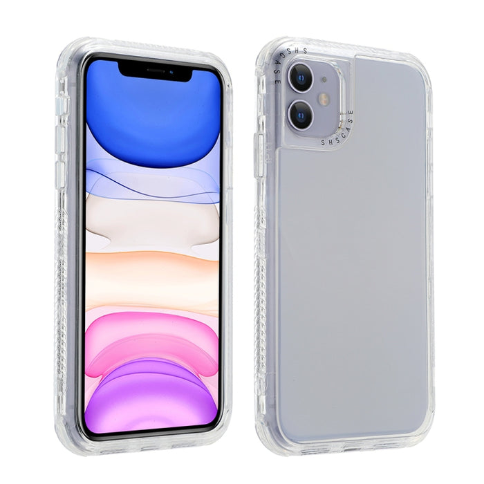 3 en 1 Dreamland PC + TPU Estuche protector de borde transparente de color sólido