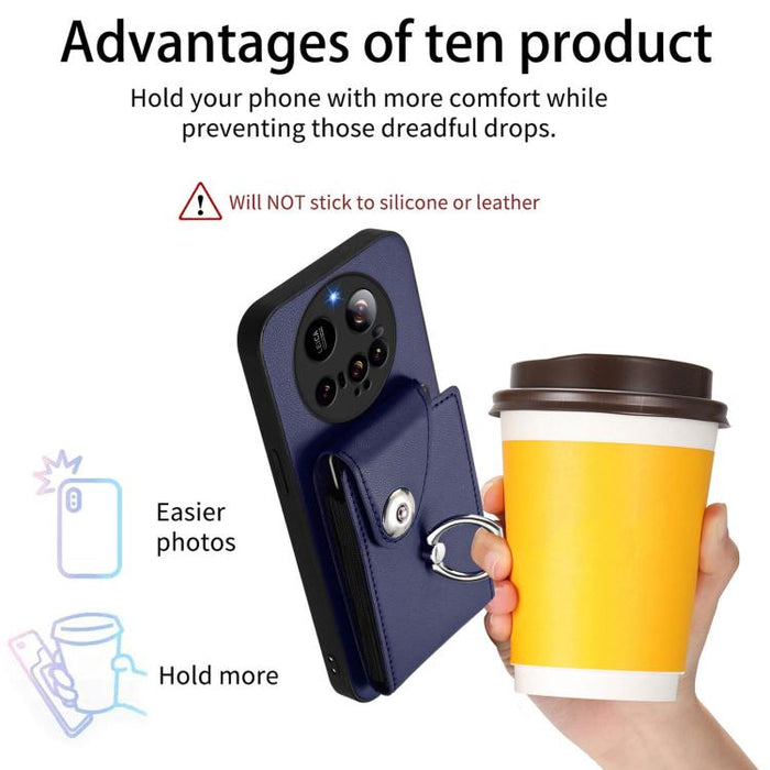 Estuche para teléfono con soporte para tarjetas y anillos, For Xiaomi 15 Ultra, For Xiaomi Poco X7 Pro, For Xiaomi Poco F6 5G India, For Xiaomi Civi 4 Pro