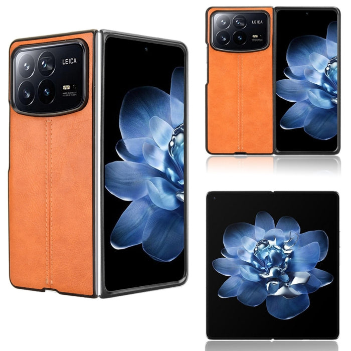 Funda para teléfono con tapa trasera cosida con patrón de vaca, For Xiaomi Mix Flip 2, For Xiaomi Mix Flip, For Xiaomi Mix Fold 4