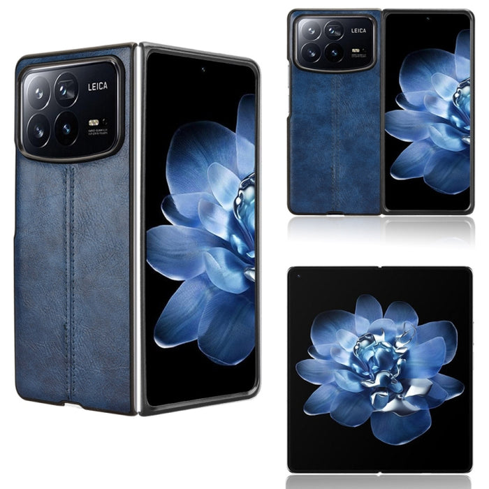 Funda para teléfono con tapa trasera cosida con patrón de vaca, For Xiaomi Mix Flip 2, For Xiaomi Mix Flip, For Xiaomi Mix Fold 4