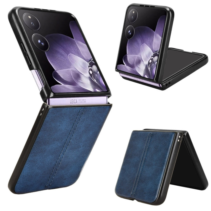 Funda para teléfono con tapa trasera cosida con patrón de vaca, For Xiaomi Mix Flip 2, For Xiaomi Mix Flip, For Xiaomi Mix Fold 4