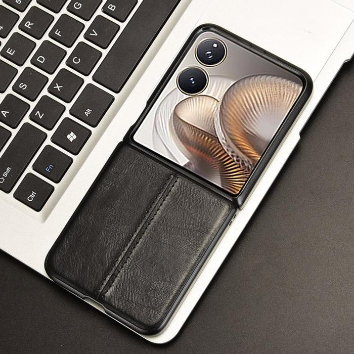 Funda para teléfono con tapa trasera cosida con patrón de vaca, For Xiaomi Mix Flip 2, For Xiaomi Mix Flip, For Xiaomi Mix Fold 4