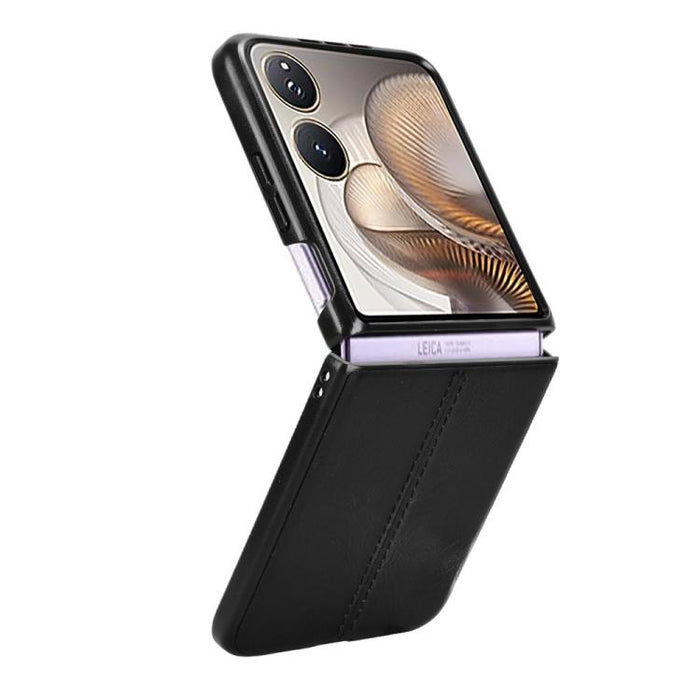 Funda para teléfono con tapa trasera cosida con patrón de vaca, For Xiaomi Mix Flip 2, For Xiaomi Mix Flip, For Xiaomi Mix Fold 4